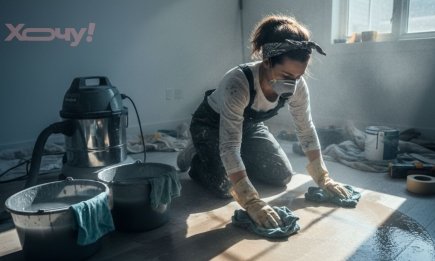 Вы думали, что это невозможно? Как убрать пол после ремонта и не потратить на это целый день