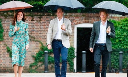 Кейт Миддлтон, принц Уильям и принц Гарри почтили память принцессы Дианы, посетив знаменитый Белый сад (ФОТО)