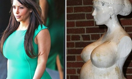 Создана скульптура беременной Кардашьян в обнаженном виде