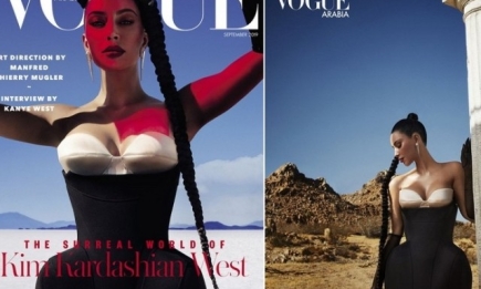 Еще один дебют: Ким Кардашьян впервые появилась на обложке Vogue Arabia и дала интервью мужу Канье Уэсту