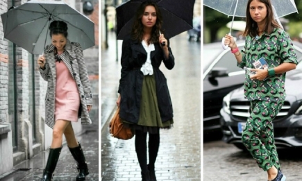 Стихия в городе: 15 модных образов на дождливую погоду