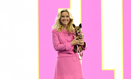 Снова в розовом и с собачкой под мышкой: звезда "Блондинки в законе" посетила презентацию (ФОТО)