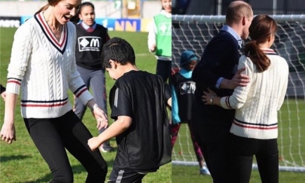 Кейт Миддлтон и принц Уильям сыграли в футбол с детьми в Белфасте (ФОТО+ВИДЕО)