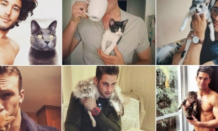 Инстаграм для души: аккаунт, в котором выкладывают фото мужчин с котами
