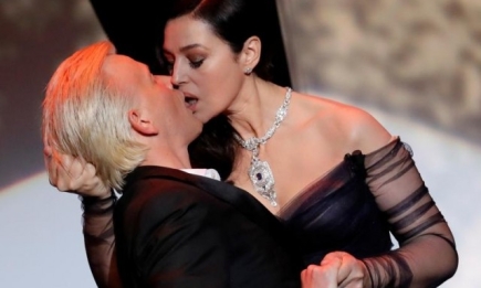 Вот так страсть: Моника Беллуччи на открытии Каннского кинофестиваля поцеловала актера Алекса Лутса (ВИДЕО)