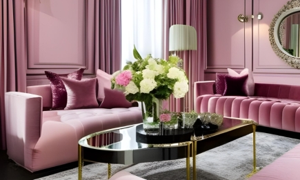 Роскошный гламур: розовый зал для требовательной хозяйки (ФОТО)