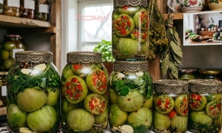 Лучшая закуска под рюмку и мясо: простой рецепт зеленых помидоров по-кавказски на зиму