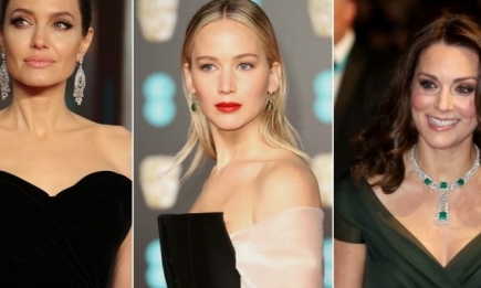 Красная дорожка BAFTA-2018: Анджелина Джоли, Кейт Миддлтон, Сальма Хайек, Дженнифер Лоуренс и другие