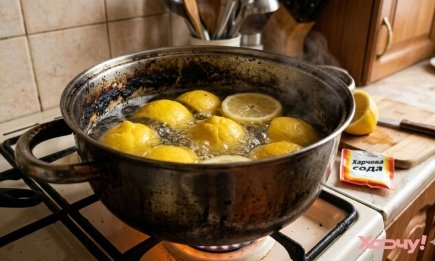 Забудьте о железных щетках: просто разрежьте лимон на 4 части – и ваши кастрюли засияют как новые