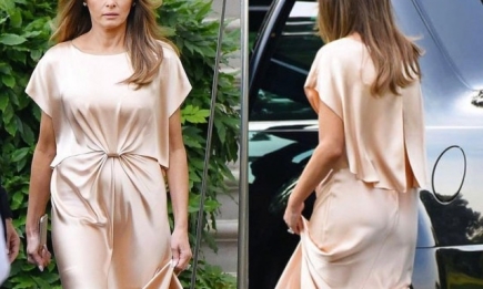 Роскошная Мелания Трамп восхитила нежным образом в нюдовом платье (ФОТО)
