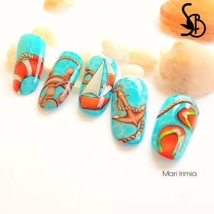 Морские ногти: маникюр с роскошным объемным декором (ФОТО) - фото №5