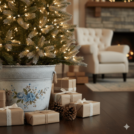 Как задекорировать низ елки