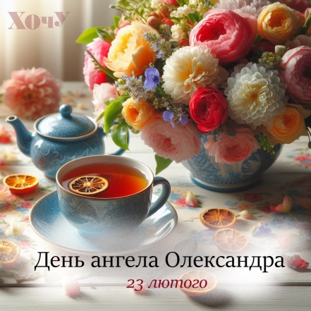 Чай і квіти на столі, картинка