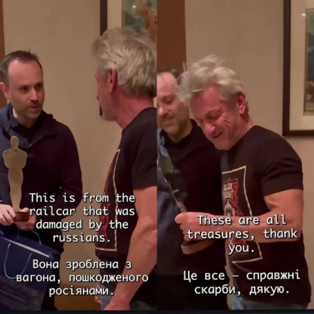 Шон Пенн отримав символічний Оскар від Укрзалізниці