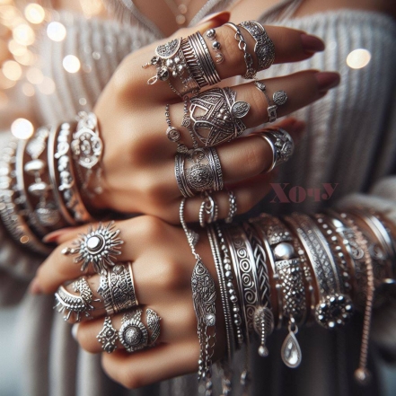 Руки з срібними прикрасами