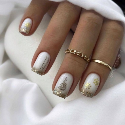 Белые, снежные ногти: стильный маникюр для зимы и Нового года (ФОТО) - фото №6