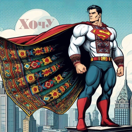 На фото герой комиксов Супермен