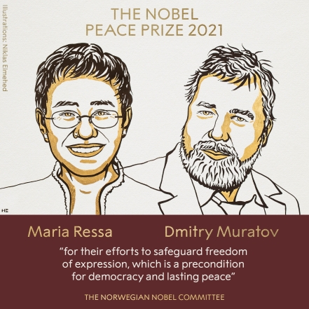 Лауреатами Нобелевской премии мира стали журналисты из России и Филиппин - фото №1