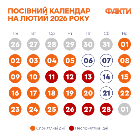 Місячний календар городника на лютий 2026