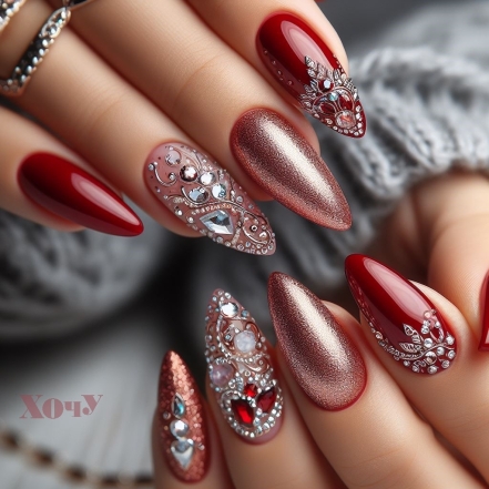 Самый модный декор красных ногтей: делаем стильный маникюр на зиму 2024 (ФОТО) - фото №4