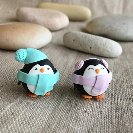 Пингвины из воздушного пластилина