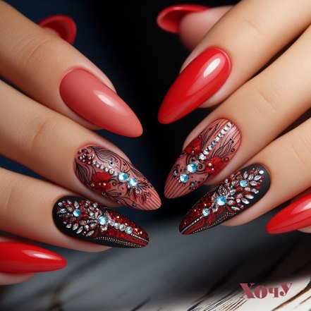 Самый модный декор красных ногтей: делаем стильный маникюр на зиму 2024 (ФОТО) - фото №3