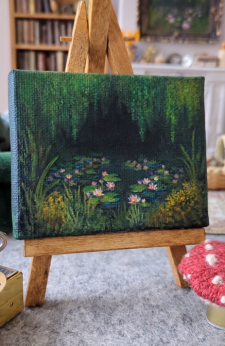 Картина озера с лилиями, фото