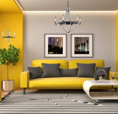 Жовтий + сірий: модні варіанти зали в контрастних відтінках (ФОТО) - фото №10