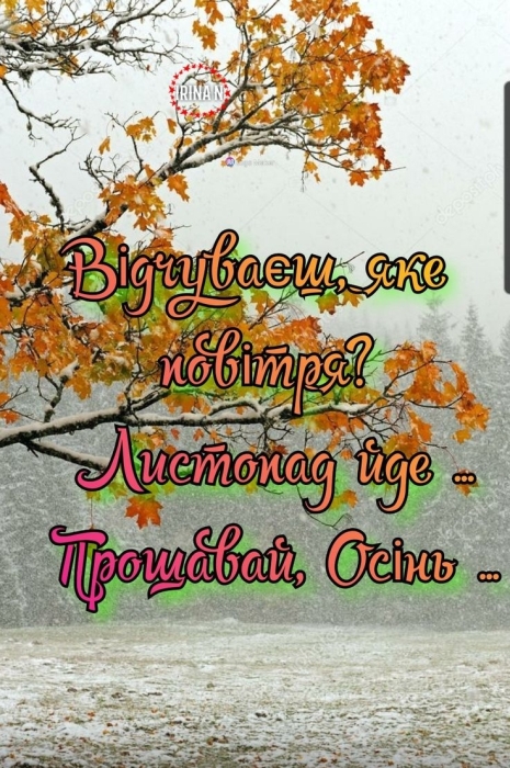 З останнім днем осені! Найкращі побажання та яскраві листівки — українською - фото №6