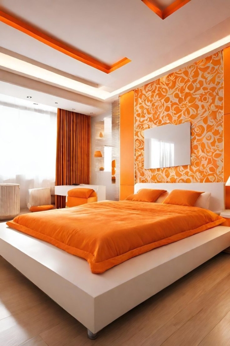 Оранжевая спальня, фото