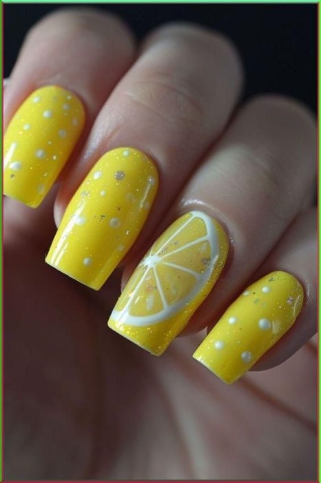 Наймодніший манікюр на літо в лимонах