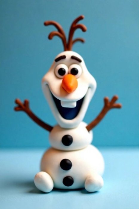 Олаф из воздушного пластилина