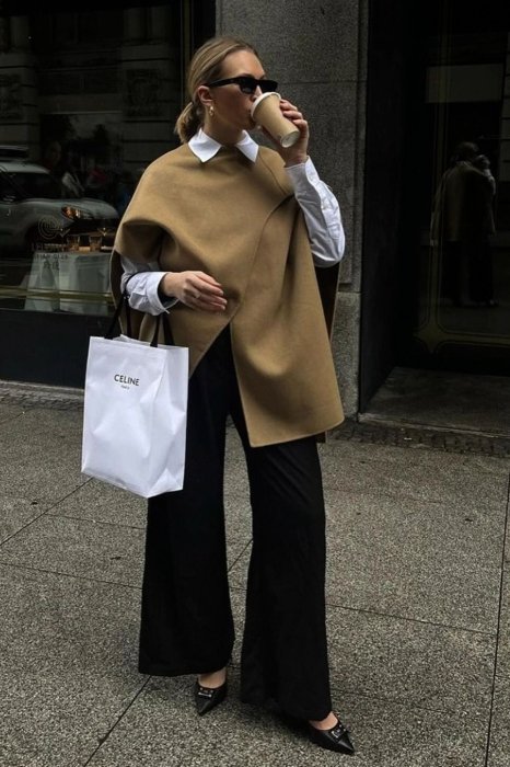 Модные пончо 2025, фото