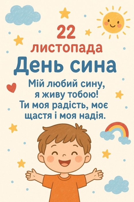 День сина в Україні - картинки та гарні привітання зі святом