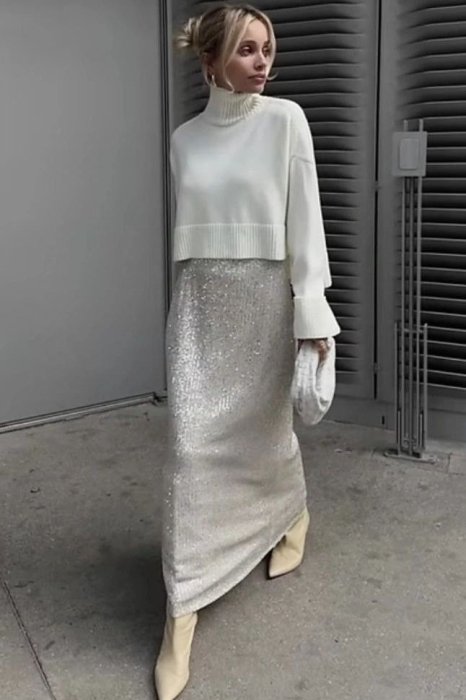 Модные образы со свитерами.