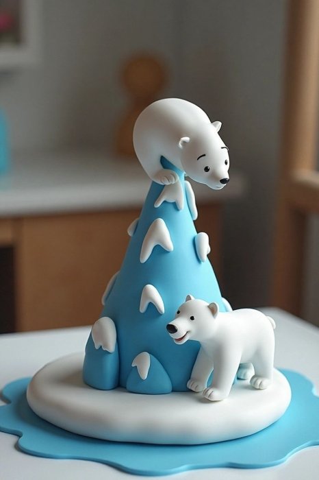 Белые медведи из пластилина, идеи для детей