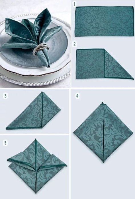 5 способов красиво сложить бумажные салфетки на праздничный стол | MARIECLAIRE