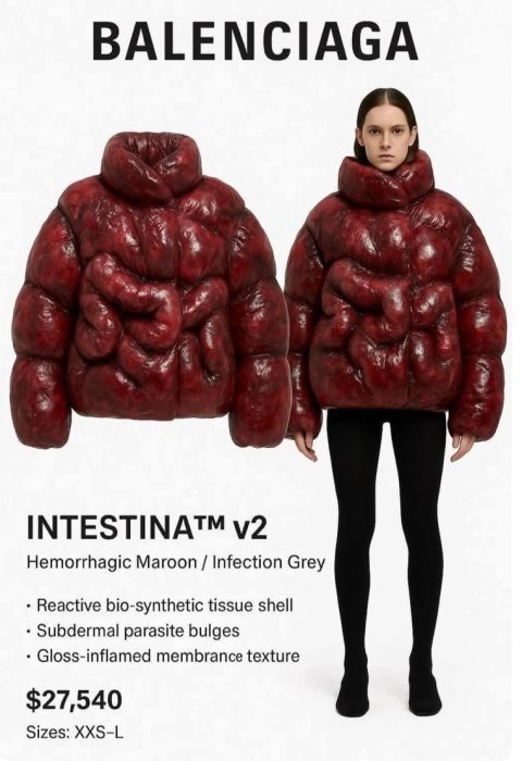 Balenciaga презентовала пуховик в виде кишечника – что известно