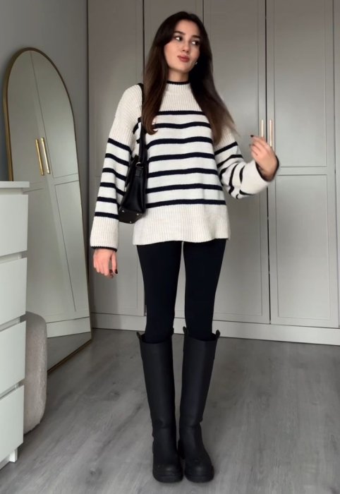 Модные образы со свитерами.