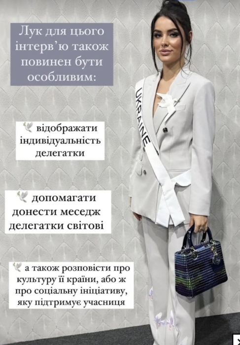Главный месседж-мир: украинская красавица Ангелина Усанова появилась на закрытом интервью Мисс Вселенная 2023 в символическом образе (ФОТО) - фото №1