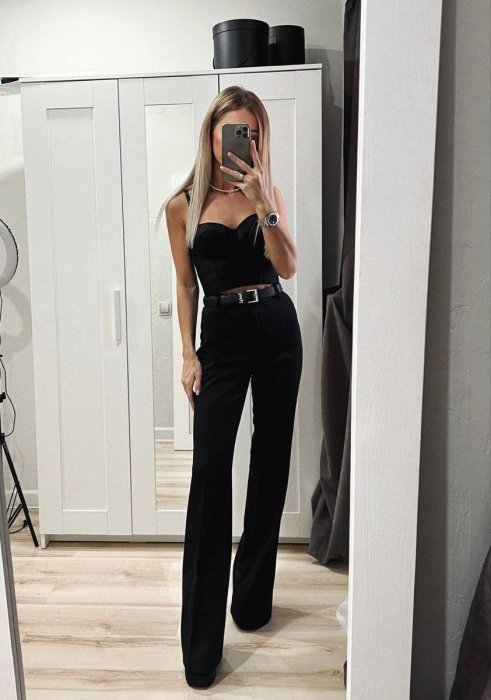 Чорні вузькі штани, фото
