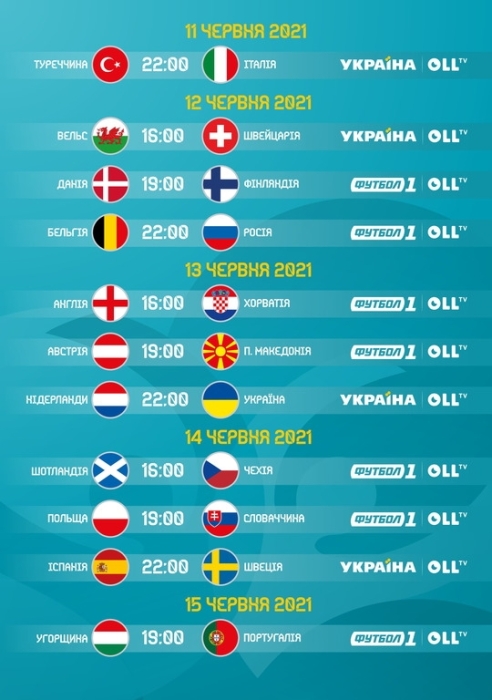 Евро-2020: расписание матчей для первого тура - фото №2