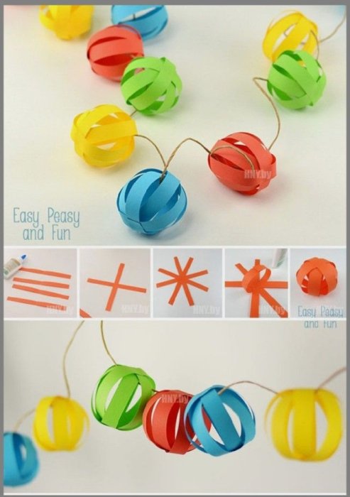 Как сделать новогодние фонарики из бумаги