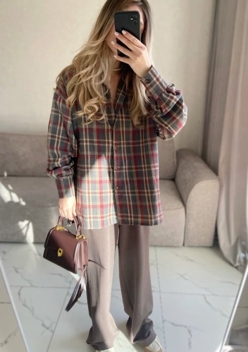 Сорочка в клітинку, фото