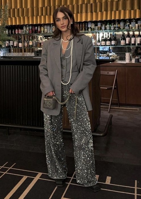 Образы на Новый год 2026 с пайетками, фото