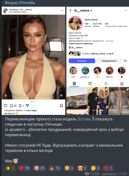 В Мережу злили імʼя переможниці шоу "Холостяк-14" з Тарасом Цимбалюком