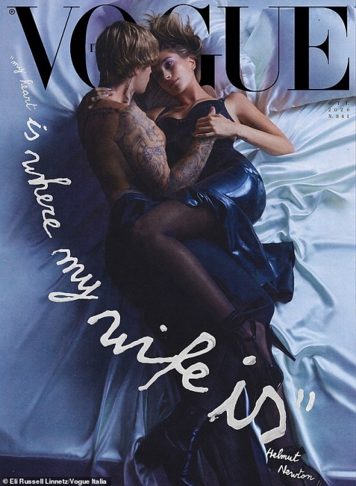 "Нам нечего скрывать": Джастин и Хейли Бибер появились на обложке Vogue и рассказали о своих отношениях - фото №1