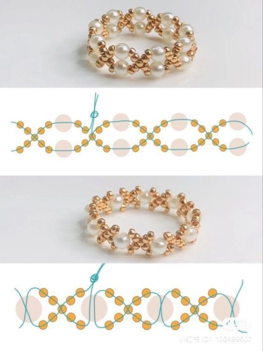 Стильні браслети з бісеру, схеми
