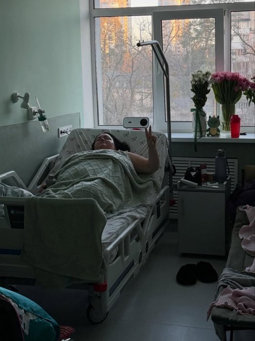 Насти Ткаченко уменьшили желудок, фото из больницы