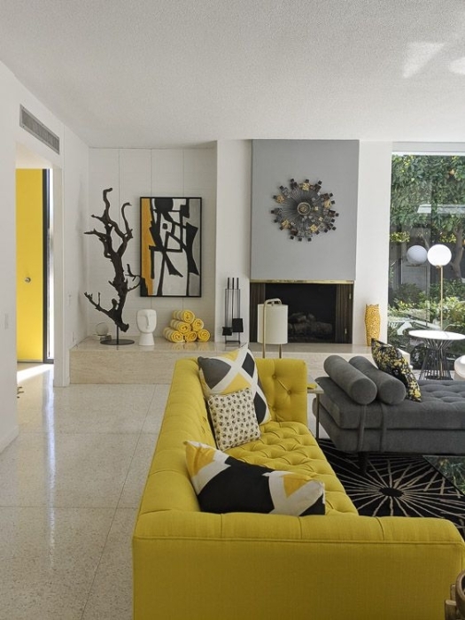 Жовтий + сірий: модні варіанти зали в контрастних відтінках (ФОТО) - фото №3